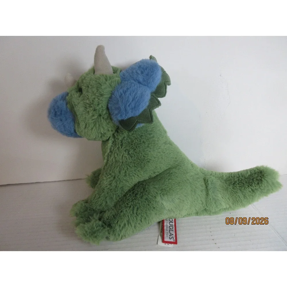 Douglas Cuddle Toy Green Triceratops Dinosaur Plush Stuffed Animal 4607 2023
